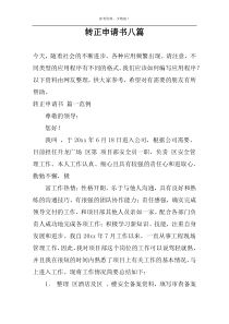 转正申请书八篇