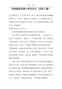 写校园的风景小学生作文（实用3篇）