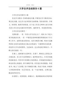 大学自评总结报告6篇