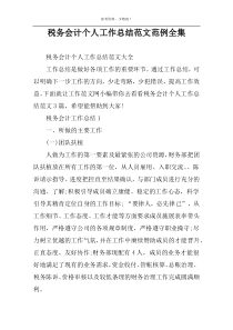 税务会计个人工作总结范文范例全集