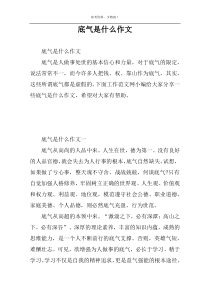底气是什么作文