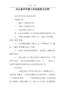 办公室半年度工作总结范文示例