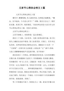元宵节心得体会例文3篇