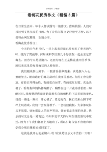 看梅花优秀作文（精编3篇）