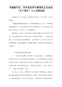 市委副书记、市长党史学习教育民主生活会“五个带头”个人对照材料
