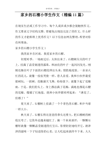 家乡的石榴小学生作文（精编11篇）