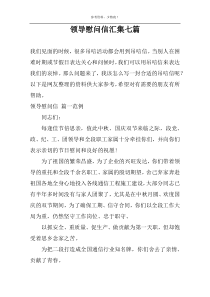 领导慰问信汇集七篇