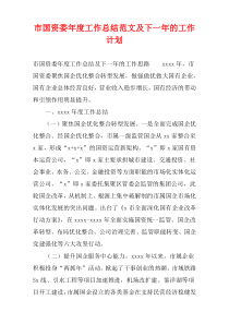 市国资委年度工作总结范文及下一年的工作计划