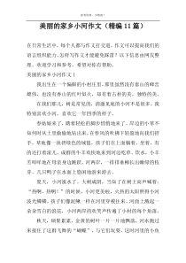 美丽的家乡小河作文（精编11篇）