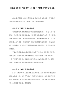 2022北京“双奥”之城心得体会范文[5篇]