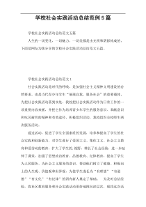 学校社会实践活动总结范例5篇