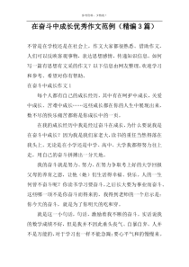 在奋斗中成长优秀作文范例（精编3篇）