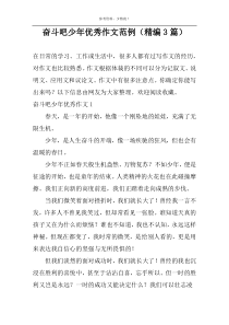 奋斗吧少年优秀作文范例（精编3篇）
