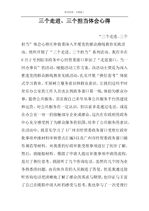 三个走进、三个担当体会心得