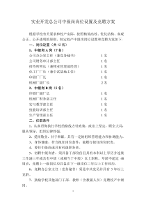 实业开发总公司中级岗岗位设置及竞聘方案