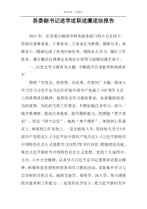 县委副书记述学述职述廉述法报告