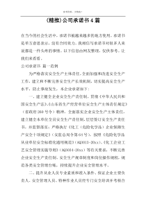 (精推)公司承诺书4篇