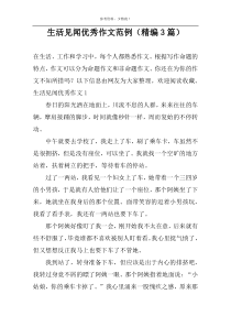 生活见闻优秀作文范例（精编3篇）