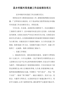 县乡村振兴局党建工作总结报告范文