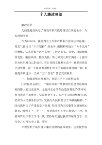 个人廉政总结