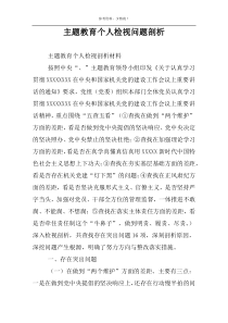 主题教育个人检视问题剖析
