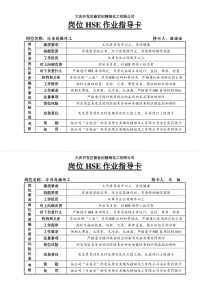 岗位HSE作业指导卡