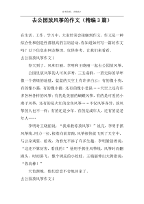 去公园放风筝的作文（精编3篇）