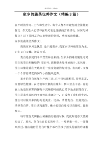 家乡的蔬菜优秀作文（精编3篇）
