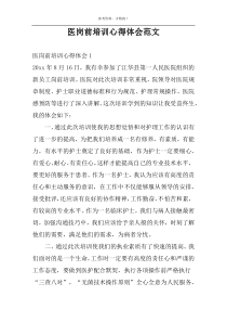 医岗前培训心得体会范文