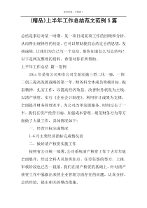 (精品)上半年工作总结范文范例5篇