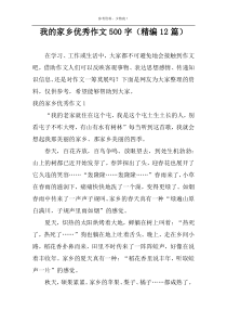我的家乡优秀作文500字（精编12篇）