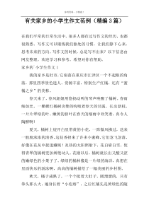 有关家乡的小学生作文范例（精编3篇）