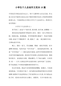 小学生个人总结作文范本10篇