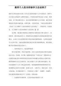 教师个人校本研修学习总结例子