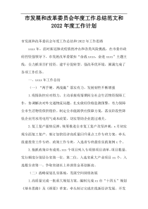 市发展和改革委员会工作总结范文和2022年度工作计划