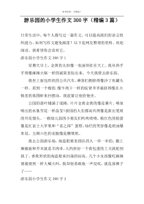 游乐园的小学生作文300字（精编3篇）