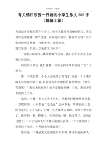 有关锦江乐园一日游的小学生作文300字（精编3篇）