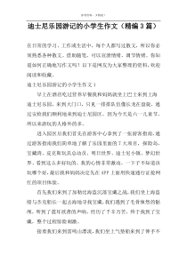 迪士尼乐园游记的小学生作文（精编3篇）