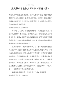 放风筝小学生作文300字（精编3篇）