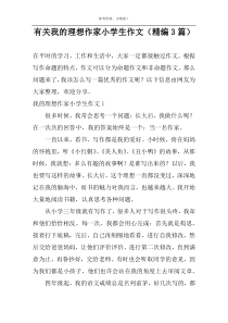 有关我的理想作家小学生作文（精编3篇）