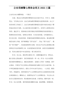 公安局辅警心得体会范文2022三篇