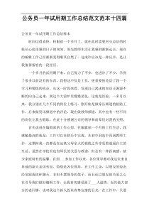 公务员一年试用期工作总结范文范本十四篇