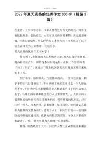 2022年夏天真热的优秀作文300字（精编3篇）