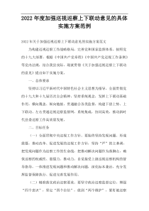 加强巡视巡察上下联动意见的具体实施方案2022年度范例
