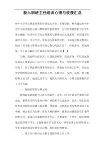 新入职班主任培训心得与收获汇总
