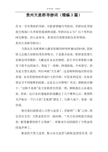 贵州天星桥导游词（精编3篇）