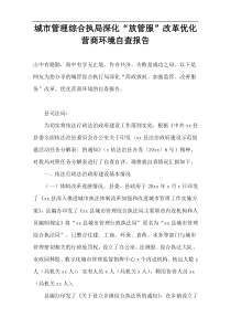 城市管理综合执局深化“放管服”改革优化营商环境自查报告