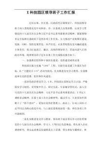 X科技园区领导班子工作汇报