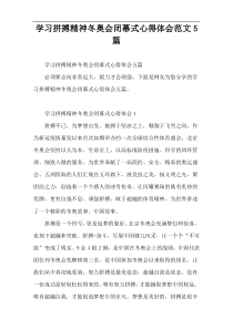 学习拼搏精神冬奥会闭幕式心得体会范文5篇