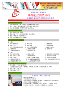 网络创业团队训练